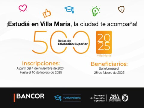 Ya se encuentran habilitadas las inscripciones para las 500 Becas de Educación Superior