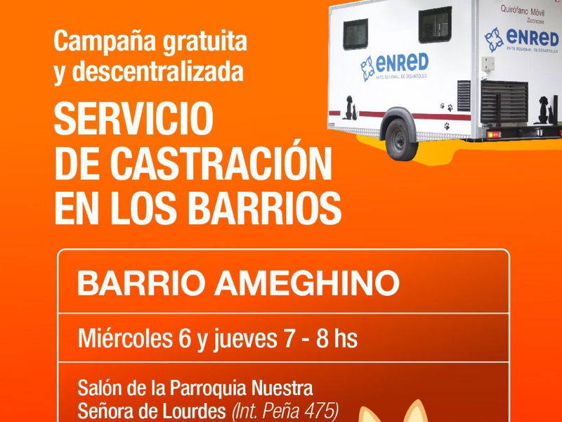 Se realiza una campaña de castración gratuita en barrio Ameghino