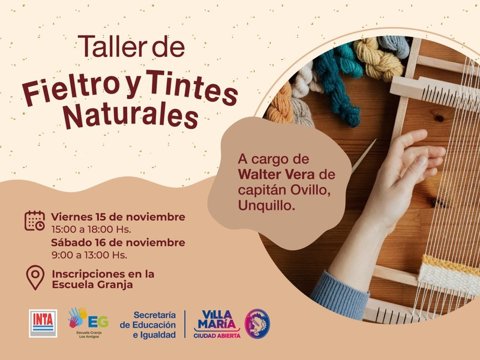 El Municipio llevará adelante un taller de fieltro y tintes naturales