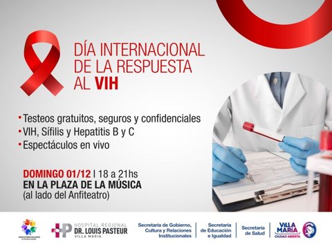 Día Mundial del Sida y el VIH: El municipio y el Hospital Pasteur desarrollarán una jornada de testeos gratuitos