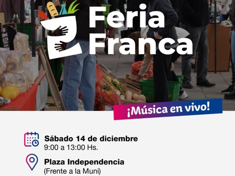 Este sábado se realiza una nueva edición de la Feria Franca con música en vivo