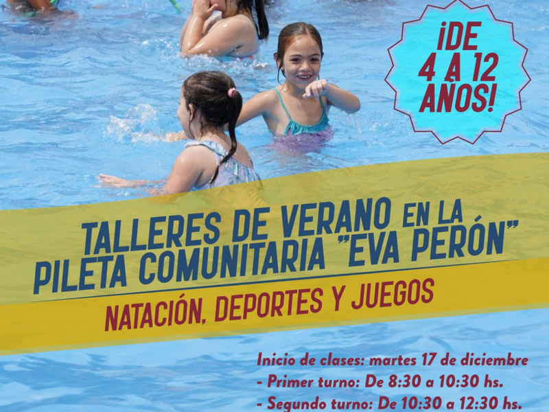 Propuesta recreativa para niños: Inscripciones abiertas para los talleres gratuitos de natación y deportes
