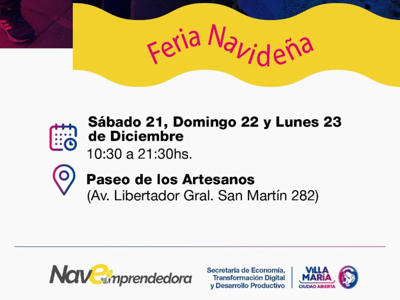 Tres días de feria navideña con emprendedores locales en el “Paseo de los Artesanos”