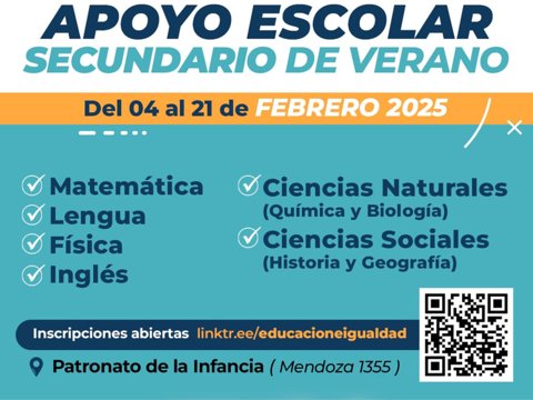 Apoyo escolar secundario de verano 2025: inscripciones abiertas