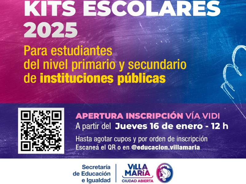 Este jueves abren las inscripciones para la entrega de kits escolares