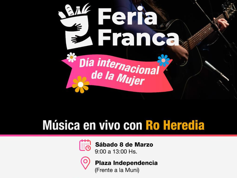 Este sábado se realiza una nueva edición de la Feria Franca con música en vivo