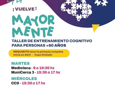 Comienza una nueva edición de “MayorMente”, el programa de estimulación cognitiva para personas mayores