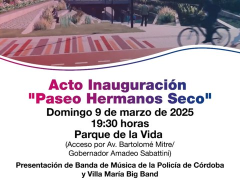 Este domingo se inaugurará el “Paseo Hermanos Seco” en el Parque de la Vida