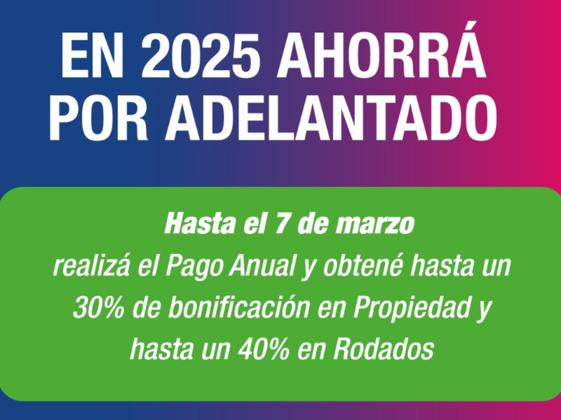 Hasta el viernes 7 se puede realizar el pago anual de tasas municipales con bonificaciones de hasta el 40%