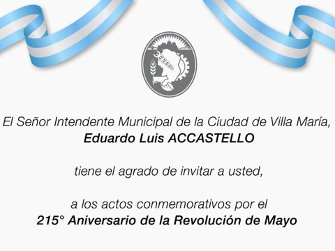 Villa María prepara una gran celebración por el 215° aniversario de la Revolución de Mayo