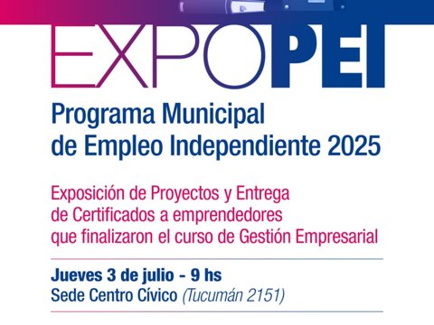 Expo PEI: se presentarán proyectos que completaron la capacitación de gestión empresarial