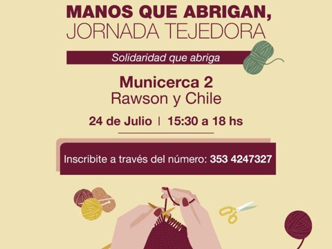 Manos que Abrigan: se realizará una nueva jornada tejedora en MuniCerca 2
