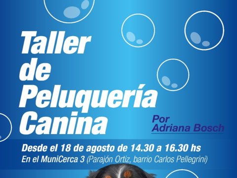 El municipio brindará un taller gratuito de “Peluquería Canina”