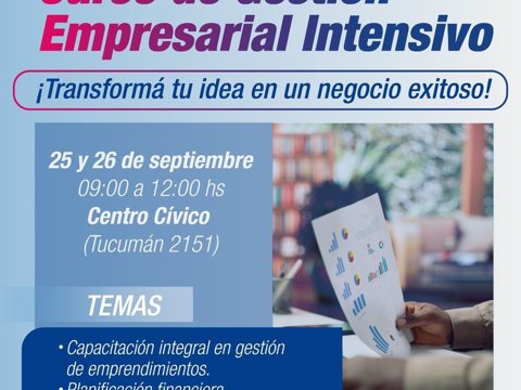 El municipio llevará a cabo un curso de gestión empresarial intensivo para emprendimientos