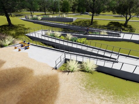 Inició la obra de la nueva playa accesible en barrio Santa Ana