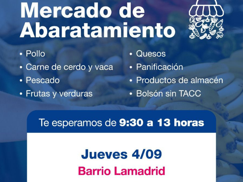 El mercado de abaratamiento llega este jueves a barrio Lamadrid