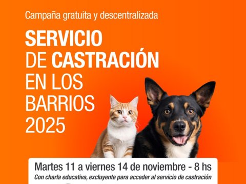 Campaña de Castración en los Barrios: el municipio continúa con el servicio descentralizado