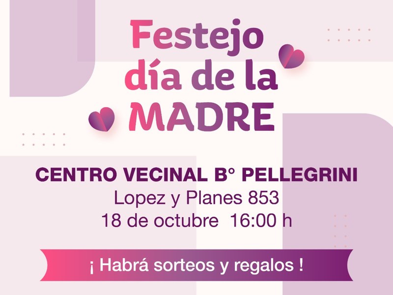 El municipio festeja el Día de la Madre en el centro vecinal del barrio Carlos Pellegrini