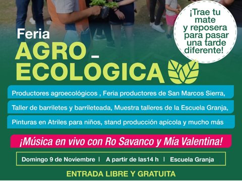 Se llevará a cabo una Feria Agroecológica en la Escuela Granja