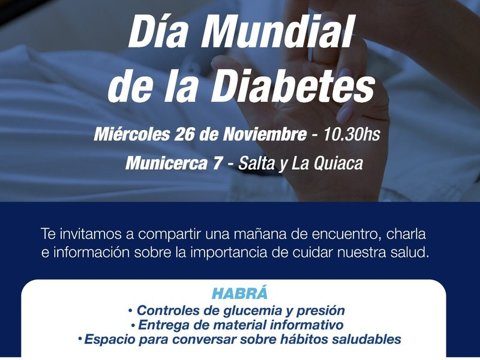 Jornada de concientización por el Día Mundial de la Diabetes en el Municerca 7