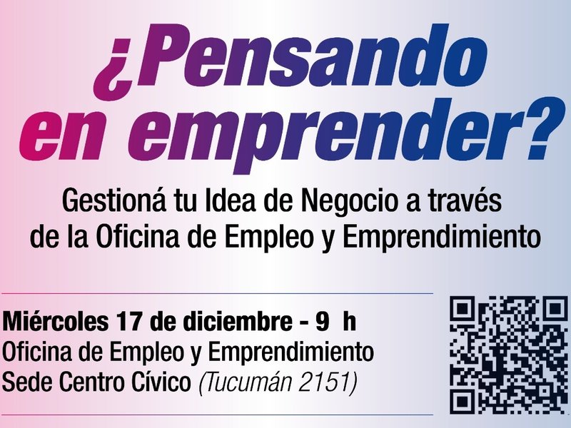 La municipalidad invita a participar a un encuentro de gestión de ideas de negocios destinado a emprendedores