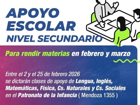 El municipio acompaña a estudiantes secundarios que deben rendir exámenes en el turno febrero–marzo