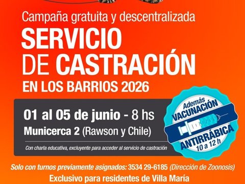 Continúa la campaña gratuita y descentralizada de castración y vacunación antirrábica para mascotas