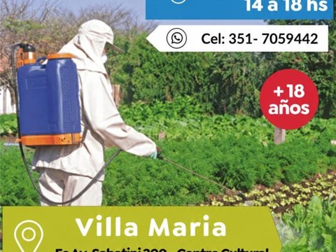 El municipio realizará una capacitación sobre operación de equipos de pulverización terrestre de fitosanitarios