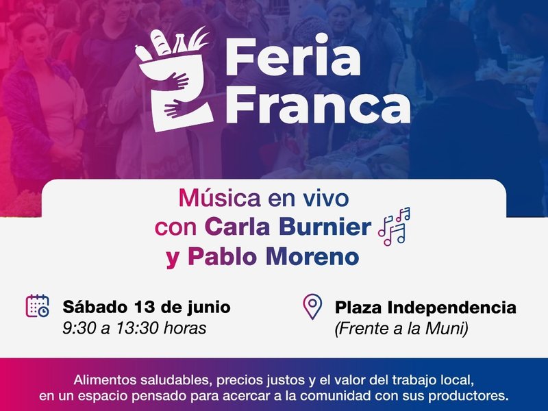 Feria Franca: productores locales, música en vivo y alimentos saludables en Plaza Independencia
