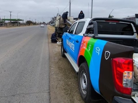 Mas Seguridad: el municipio instala nuevas columnas y luminarias led en el ingreso por Avenida Perón