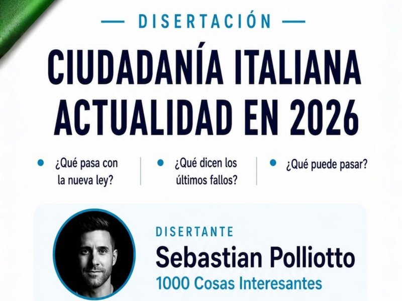 La Asociación Familia Piamontesa invita a una disertación sobre ciudadanía italiana y su actualidad en 2026