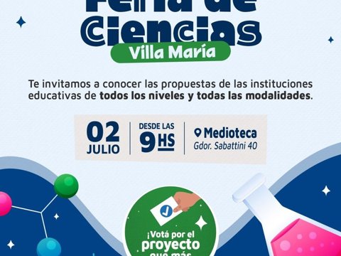 Más de 20 instituciones educativas participarán de la feria de ciencias Villa María