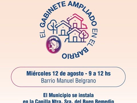 El Gabinete Municipal trabajará mañana desde barrio Belgrano