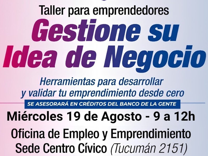El municipio dictará un taller para emprendedores sobre gestión y desarrollo de negocios