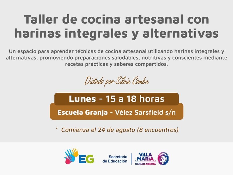 La Escuela Granja abrió las inscripciones para la segunda edición del taller de cocina artesanal