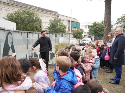 El intendente Accastello participó de una actividad de plantación por los 125 años del Instituto San Antonio