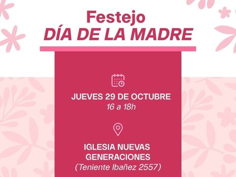 El municipio invita a participar de un festejo especial por el mes de la madre