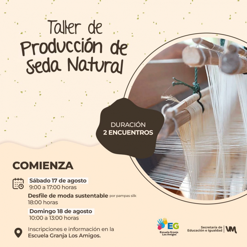 Villa María: El municipio invita a formar parte de un taller de producción de seda natural