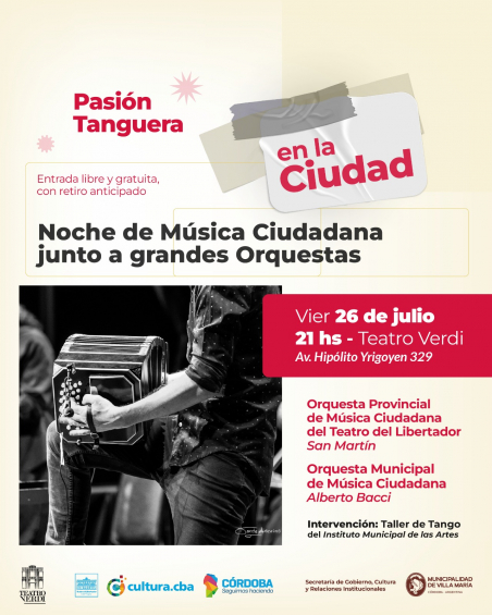 Villa María: Orquestas de música ciudadana participarán del concierto 