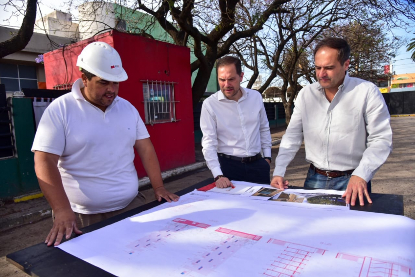 Villa María: Gill y Maggiotti supervisaron el avance de proyectos para la construcción de viviendas Procrear