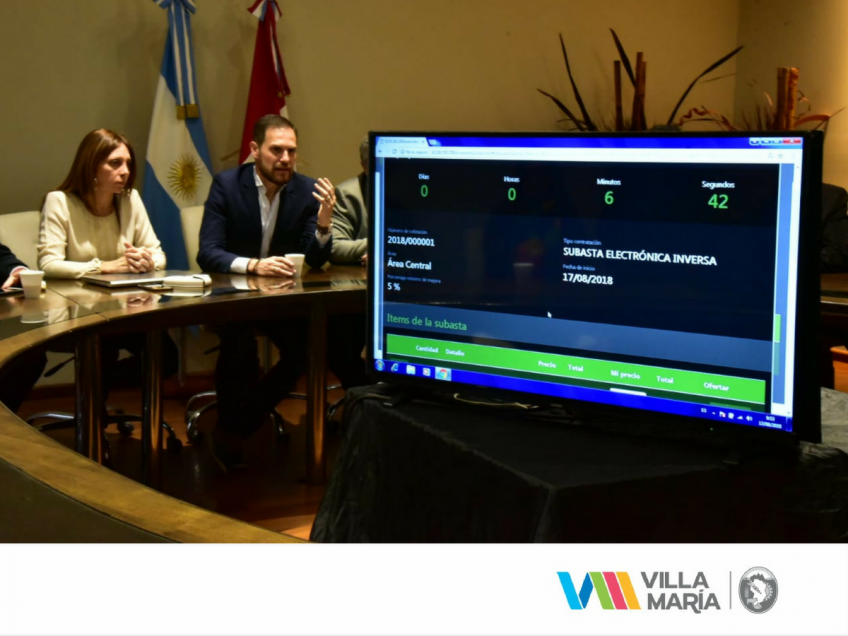 Villa María: El municipio transparenta y mejora aún más sus procesos de compra con la implementación de la subasta electrónica inversa