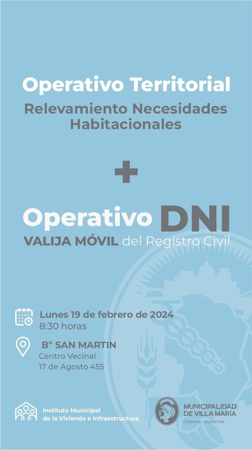 Villa María: El Municipio llega a barrio San Martín con un Operativo Territorial 