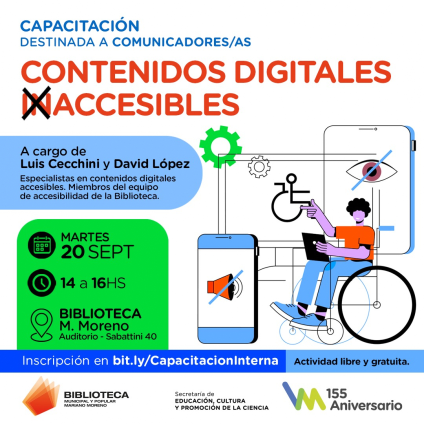 Villa María: La Medioteca brindará capacitación en contenidos con accesibilidad para fortalecer la inclusión digital