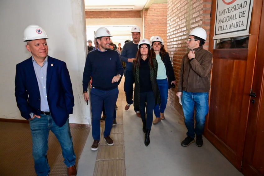 Villa María: Gill y Negretti supervisaron las obras en la UNVM, que alcanzan una ejecución del 60%