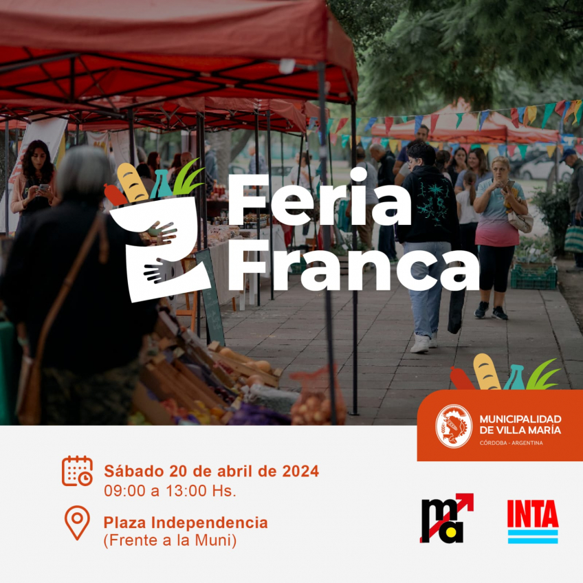 Villa María: Este fin de semana tendrán lugar la Feria Franca y la Feria Nuestras Manos
