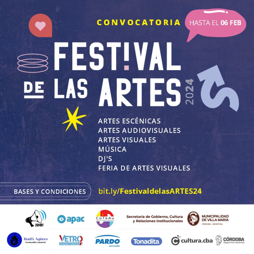 Villa María: Se realizará la primera edición del Festival de las Artes