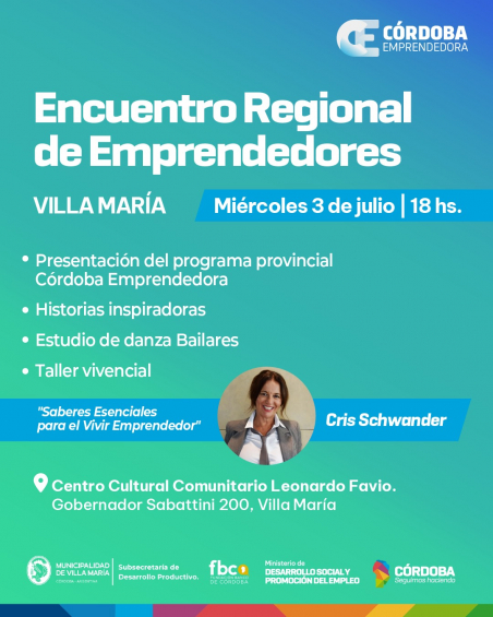 Villa María: Villa María será sede del Encuentro Regional de Emprendedores