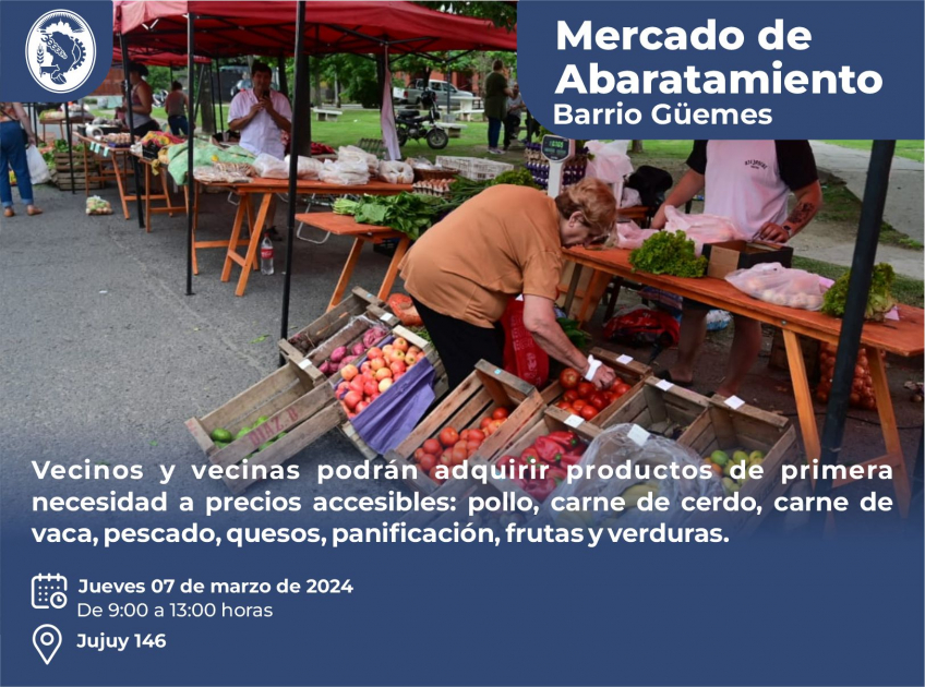 Villa María: El Mercado de Abaratamiento llega al barrio Güemes con alimentos a precios justos y accesibles