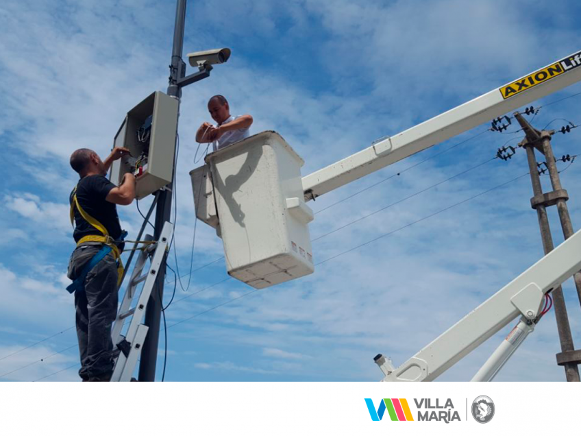 Villa María: Avanza la colocación de cámaras de videovigilancia en diferentes sectores de la ciudad