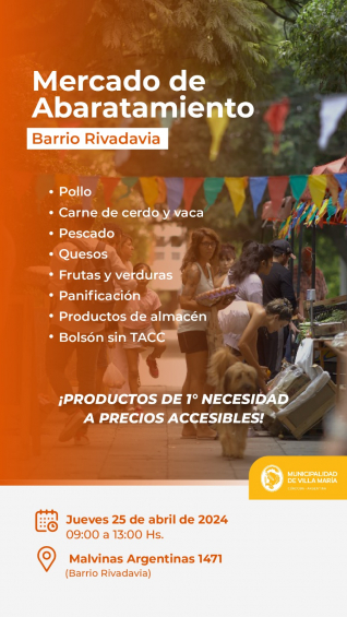 Villa María: El Mercado de Abaratamiento llega al Barrio Rivadavia